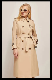 2024 Spring and Autumn Youthful Woman Clothes Women'S Trench Coat New in Outerwears Double Breasted Pockets Overcoat Female