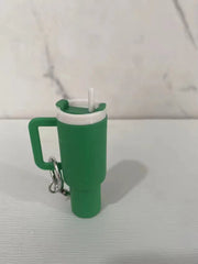 Mini 40Oz Tumbler with Handle Shaped Pendant Plastic Cup Keychain Ornaments Cup Accessories