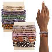 20 Boho Hair Ties in 5 Styles, 10 Colors - Cute Bracelets for Thin and Thick Hair, No Damage Elastics