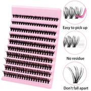 200 Pieces DIY Personal Lashes 40P Eyelash Cluster Natural Look Wispy Lashes 9-16MM D Curly Hair Personal Clusters Lashes Fluffy