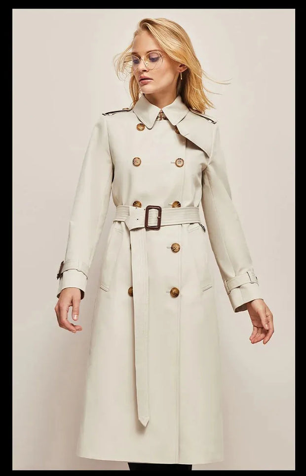 2024 Spring and Autumn Youthful Woman Clothes Women'S Trench Coat New in Outerwears Double Breasted Pockets Overcoat Female