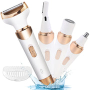 4 in 1 Painless Hair Removal Epilator Rechargeable Trimmer Women Body Razor Face Leg Armpit Bikini Pubic Shaver Hair Remover