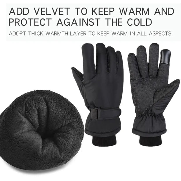 Men Winter Ski Gloves Waterproof Windproof Outdoor Sport Cycling Bike Bicycle Motorcycle Hiking Camping Hand Warm Gloves