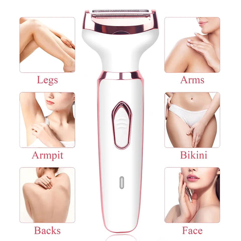 4 in 1 Painless Hair Removal Epilator Rechargeable Trimmer Women Body Razor Face Leg Armpit Bikini Pubic Shaver Hair Remover