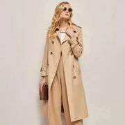 2024 Spring and Autumn Youthful Woman Clothes Women'S Trench Coat New in Outerwears Double Breasted Pockets Overcoat Female