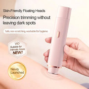 Hair Remover Women'S Double Head Shaver Private Pubic Hair Trimmer Electric Razor 2 in 1 Wet/Dry Electric Body Hair Waterproof F