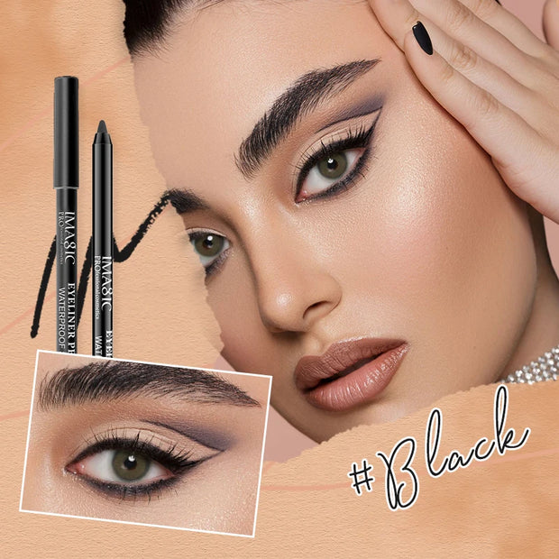 Eyeliner with Pencil Black\White\Nude Color Sharpener Long Lasting Liner Eye Waterproof Gel Eye Makeup