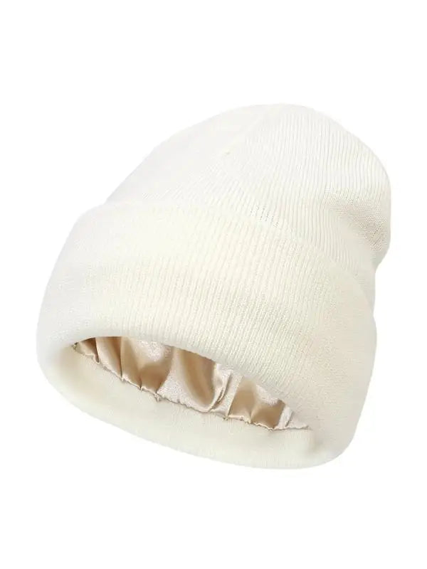 Cozy Solid Color Satin Lining Bonnet Hats, Hat for Men & Women, Bonnet Hats Suitable for Fall Streetwear Fall Clothing, Outdoor