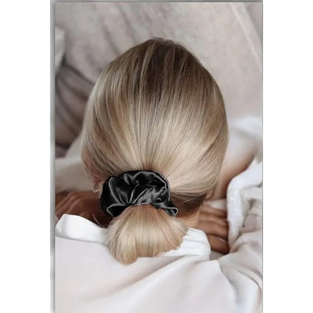 5Pcs/Set Woman Elegant Hair Band Solid Color Large Scrunchie Hair Ties Daily Simple Ponytail Holder Girls Hair Accessories