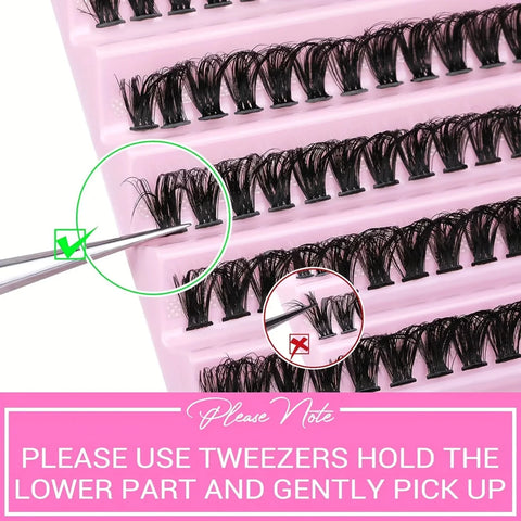 200 Pieces DIY Personal Lashes 40P Eyelash Cluster Natural Look Wispy Lashes 9-16MM D Curly Hair Personal Clusters Lashes Fluffy