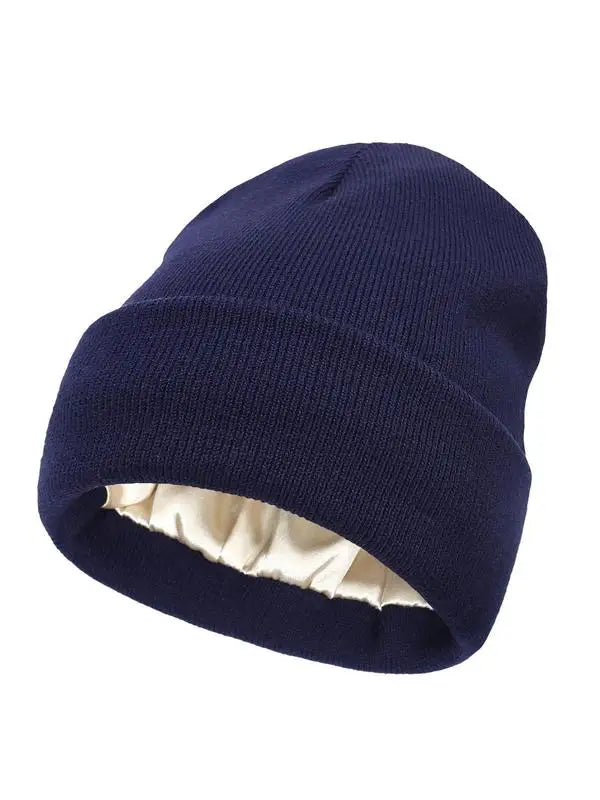 Cozy Solid Color Satin Lining Bonnet Hats, Hat for Men & Women, Bonnet Hats Suitable for Fall Streetwear Fall Clothing, Outdoor