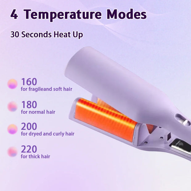 32Mm French Egg Roll Hair Curler Professional Corrugated Wavy Styler Hair Wave Curling Iron Fast Heating for Volumizing Styling