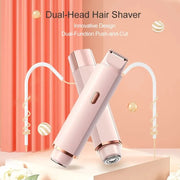 Hair Remover Women'S Double Head Shaver Private Pubic Hair Trimmer Electric Razor 2 in 1 Wet/Dry Electric Body Hair Waterproof F