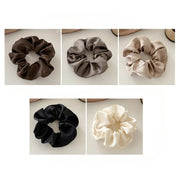 5Pcs/Set Woman Elegant Hair Band Solid Color Large Scrunchie Hair Ties Daily Simple Ponytail Holder Girls Hair Accessories