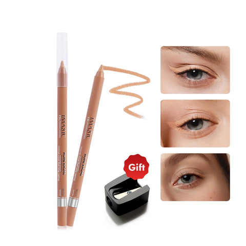 Eyeliner with Pencil Black\White\Nude Color Sharpener Long Lasting Liner Eye Waterproof Gel Eye Makeup