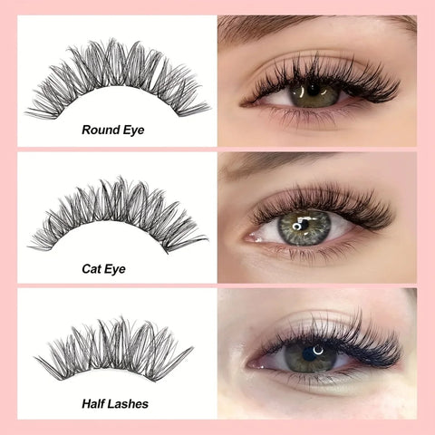 200 Pieces DIY Personal Lashes 40P Eyelash Cluster Natural Look Wispy Lashes 9-16MM D Curly Hair Personal Clusters Lashes Fluffy