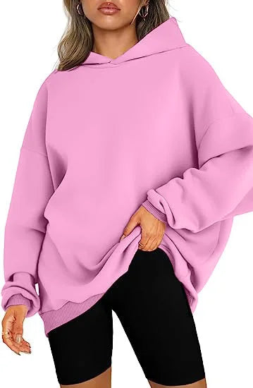 2024 Autumn Winter Women'S Thick Sweatshirt Female Oversize Casual Hooded Pullovers Women'S Tops Lady'S Solid Color Sport Shirt