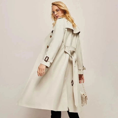 2024 Spring and Autumn Youthful Woman Clothes Women'S Trench Coat New in Outerwears Double Breasted Pockets Overcoat Female