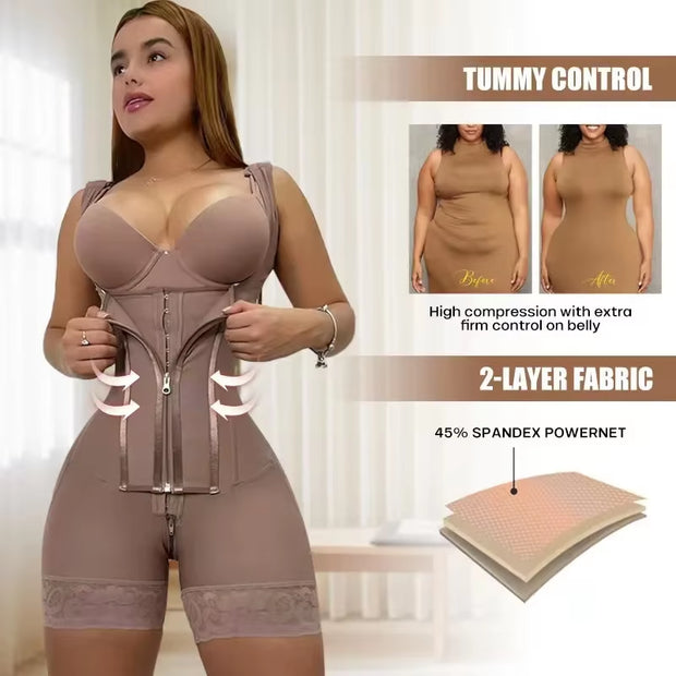 Women Colombian Fajas High Compression Girdles Tummy Control Full Body Slimming Shaperwear