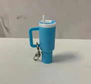 Mini 40Oz Tumbler with Handle Shaped Pendant Plastic Cup Keychain Ornaments Cup Accessories